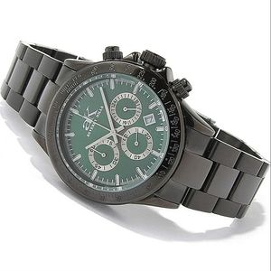 Adee Kaye Men's Sports Black Chronograph Watch